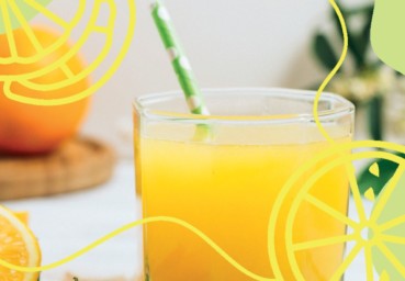 Keltainen mocktail-juoma.