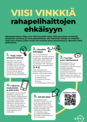Viisi vinkkiä rahapelihaittojen ehkäisyyn